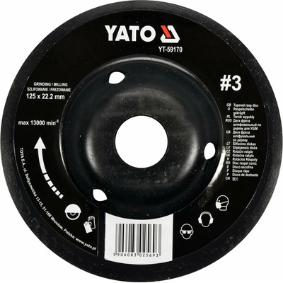 Rotační rašple úhlová jemná 125 mm typ 3 Yato YT-59170