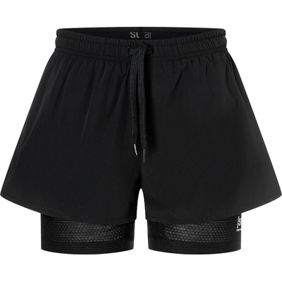 super. natural Дамски къси панталони super. natural Women's Double Layer Shorts - Jet Black - размер XL (112-2815-0115)