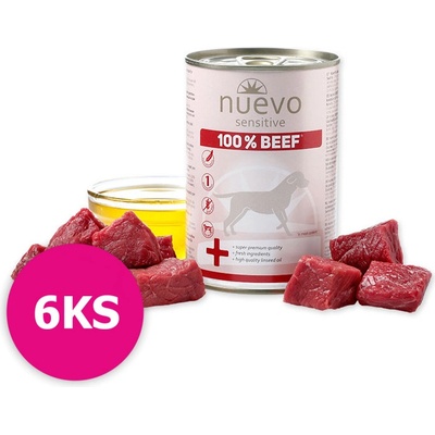 Nuevo Dog Sensitive 100% Beef 6 x 400 g