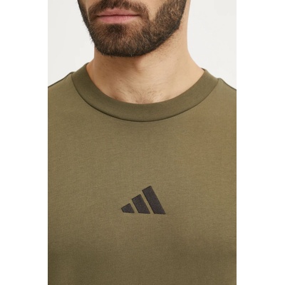 Adidas Памучна тениска adidas Essentials в зелено с десен JE6391 (JE6391)