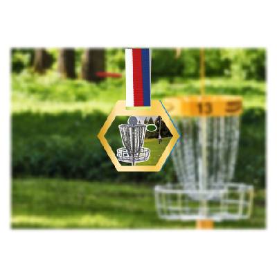 Akrylátová medaile | Diskgolf Barva: Zlatá