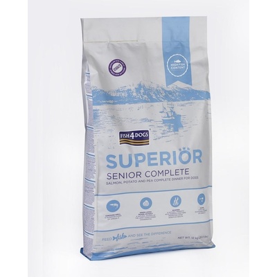 Fish4Dogs Senior Large Superior losos so zemiakmi 12 kg