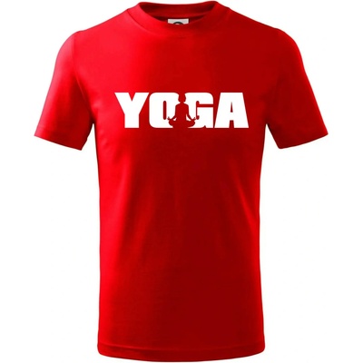 Yoga nápis tričko detské červená