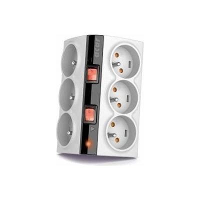 Удължител HSK Data, С ключ, 230V, 1.5 m, 6 гнезда, Сив