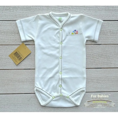 For Babies Боди с предно закопчаване къс ръкав For Babies - Охлювче, 6-12 месеца (00943 j2)