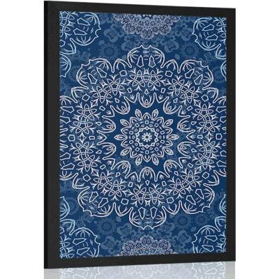 Plakát modrá Mandala s abstraktním vzorem - 60x90 no frame