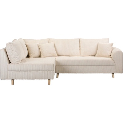 ROPEZ Кремав ъглов диван от велур (ляв ъгъл) Ariella - Ropez (Ariella Narożnik L - Lewa OT tk. Lincoln 03 nogi natura)