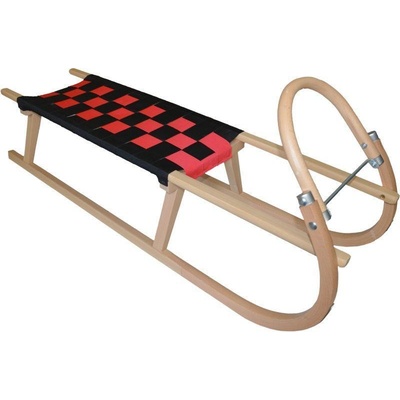 Sulov Dřevěné sáně Tatra 120 cm + ohrádka + popruh černo-červená