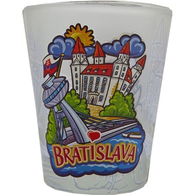 Panák štamprle Kreslená Bratislava barevný 40 ml