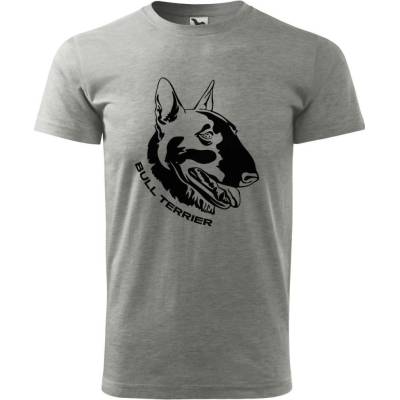 Dobrý Triko pánské tričko Bull Terrier Tmavě šedý melír