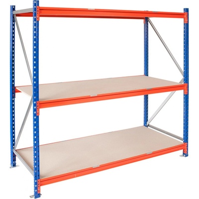 Majster Regál Longspan 200 x 185 x 80 cm 3x polica modrooranžová
