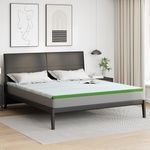 vidaXL Топер за матрак Бяло и зелено 180 x 200 cm Жакардова тъкан (4106174)