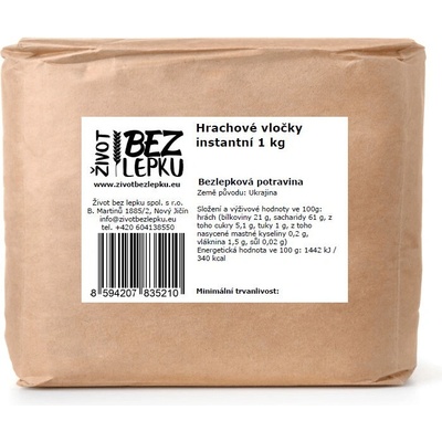 Život bez lepku Hrachové vločky instantné 1 kg