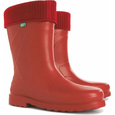 Demar Дамски гумени работни ботуши с топла стелка LUNA, червени (D0220C)