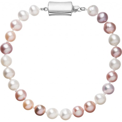 Pavona perlový náramek z říčních perel se zapínáním z bílého 14 karátového zlata 823004.3/9267B multi