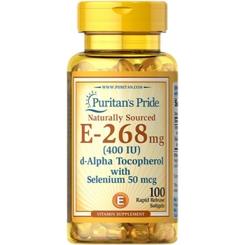 Puritan's Pride Vitamin E with Selenium 400 IU Natural [100 Гел капсули]