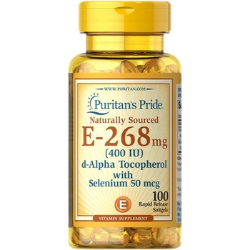Image 1 of Puritan's Pride Vitamin E with Selenium 400 IU Natural [100 Гел капсули]