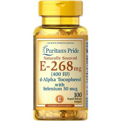 Puritan's Pride Vitamin E with Selenium 400 IU Natural [100 Гел капсули]