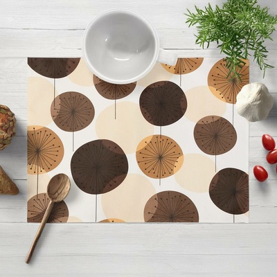 Biante Bavlněné prostírání Sandra SA-488 Hnědo-béžové designové pampelišky 35x45cm