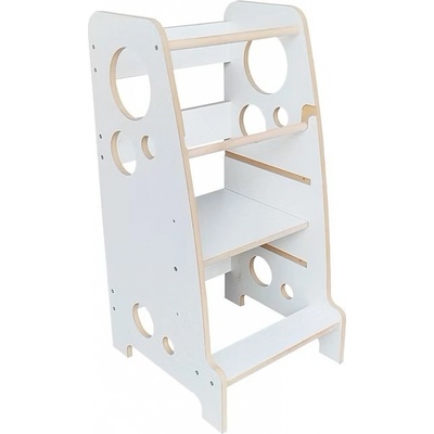 Ourbaby Montessori učící věž Wooden kitchen helper white bílá – Zboží Dáma