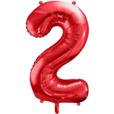 vybavsenaparty Fóliová číslice červená '2' 86 cm