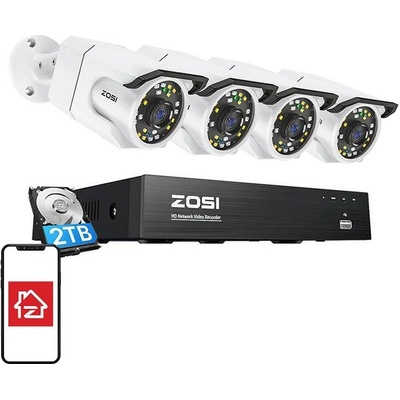 ZOSI C105 4 ks WiFi 8MP + NVR 8ch + 2TB HDD