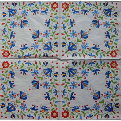 Daisy obrúsky Folklor modré květy 33x33cm
