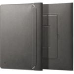 Spigen Valentinus S Laptop Sleeve 14 - кожен калъф с поставка за MacBook Air 13, MacBook Pro 13, MacBook Pro 14 и лаптопи до 14 инча (сив)
