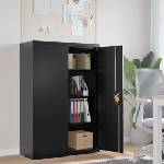 vidaXL Шкаф за папки черен 90x40x140 см стомана (339746)