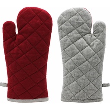 HOME ELEMENTS Chňapka s magnetom, červená + béžová z recyklovanej bavlny