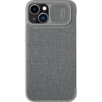 Nillkin Кейс Nillkin Qin Cloth Pro за iPhone 14 Plus, с протектор за камера, сив (6902048249189)