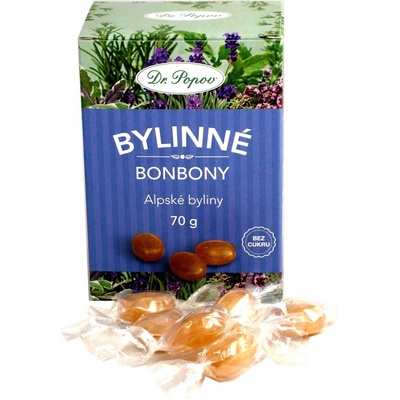 Dr.Popov Bylinné bonbony Alpské byliny 70 g