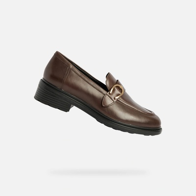 Geox Hnědé dámské mokasíny Walk Pleasure