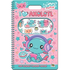 I love axolotl. Puffy sticker. I love scrapbooks. Con adesivi | Lisa Capiotto (2026)