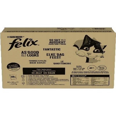 Felix Krmivo Dospělý Ryba Kompletní 80 x 85 g