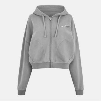 Jack Wills Суичър Jack Wills Women's JW Washed Zip Hoodie - Grey Washed