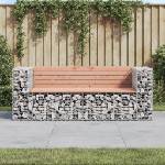 vidaXL Градинска пейка габион 184x71x65, 5 см дугласко дърво масив (3196237)