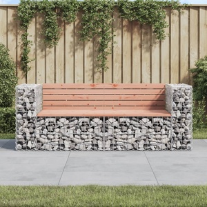 vidaXL Градинска пейка габион 184x71x65, 5 см дугласко дърво масив (3196237)
