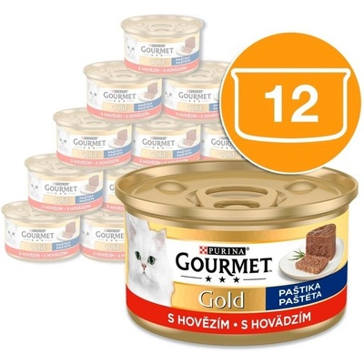 Gourmet Консерва Gourmet GOLD - пастет с говеждо месо, 12 x 85г