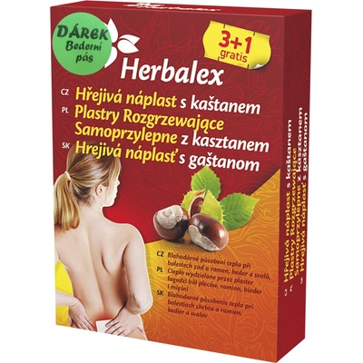Herbalex Hrejivá náplasť s gaštanom na bolesť 4 ks