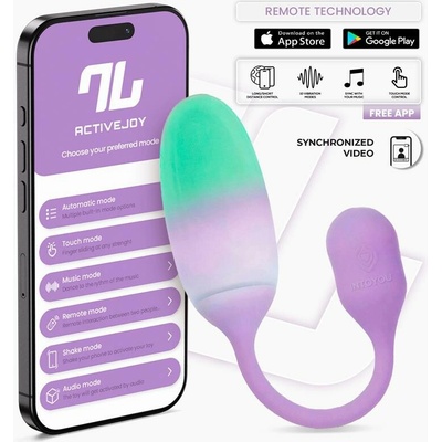 InToYou App Series NexEgg Vibrating Egg Double Silicone Layer App Lilac-Pistachio