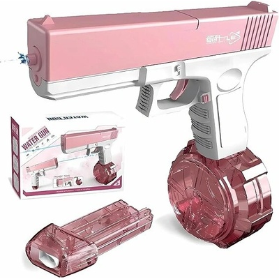 BATTLE Elektrická vodní pistole Glock 2 zásobníky růžová CY017