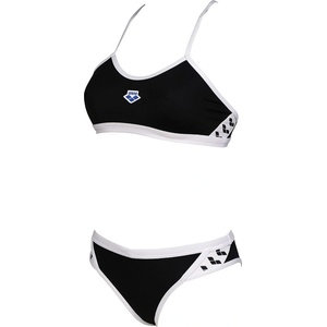 arena icons bikini cross back solid black/white m - uk34