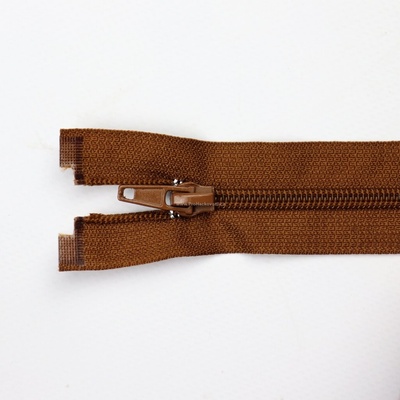 Pro Háčkování Spirálový zip dělitelný 60 cm hnědý