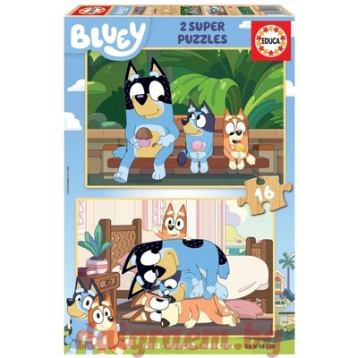 Educa Дървен пъзел EDUCA 19406 - 2 х 16 части - Bluey (EDU19406)