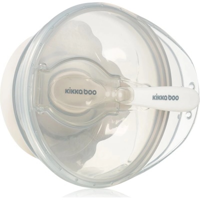 Kikkaboo Suction Bowl with Spoon miska s lžičkou s víčkem 4 m Beige 1 ks