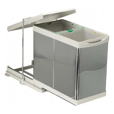 Pelikan Кош за боклук за вграждане Практик, за врата 36 см, 2 кофи за раделно събиране х 14 л, инокс