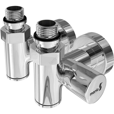 Mario Radiators Комплект комбинирани вентили за радиатор 2 бр. , хром лъскав (mr0009)