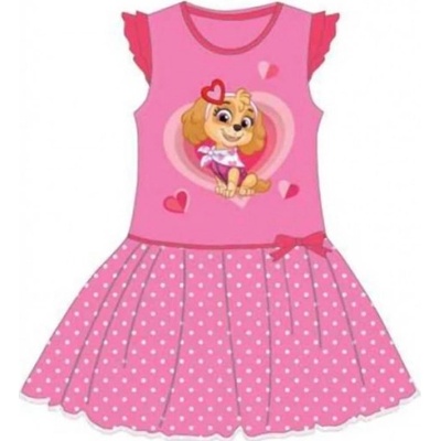 Setino dievčenské bavlnené letné šaty Tlapková patrola Paw patrol Skye sv. ružové