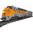 Mould King 12018 World Railway Dieselová lokomotíva EMD F7 s vagónom R/C